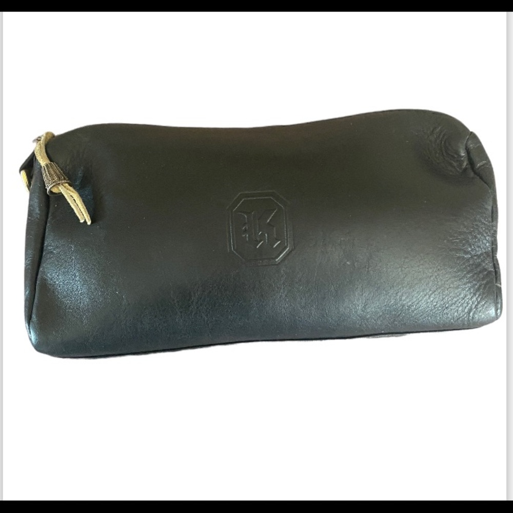 Letter “K” Embossed Leather Makeup Case